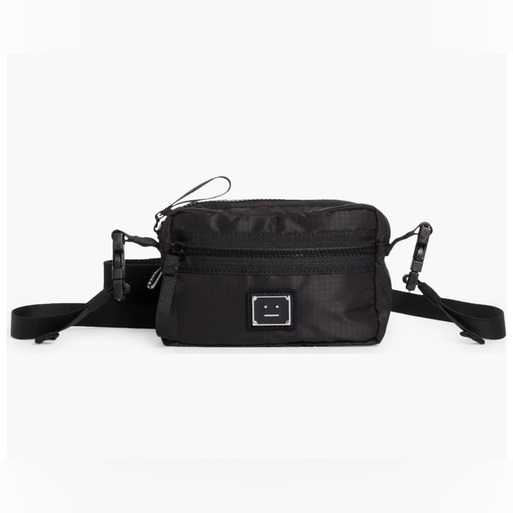 ACNE STUDIO Akila Face Plaque Ripstop Crossbody Bag NWOT - Picture 2 of 16